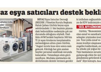 Beyaz Eşya Satıcıları Destek Bekliyor